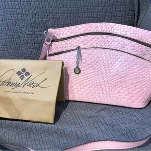Patricia Nash Light Pink Woven Crossbody Bag